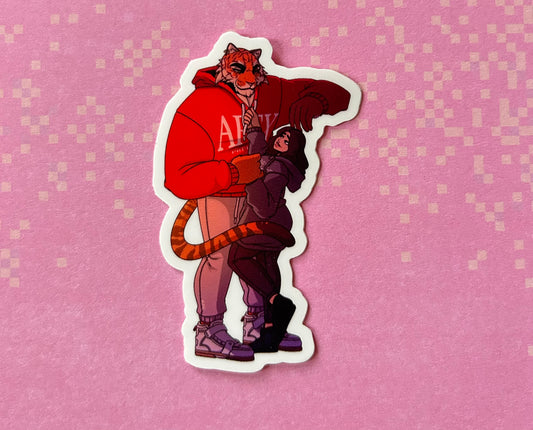 Tiger by the Tail Couple Sticker